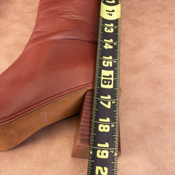 Seychelles Women Vara Brown Leather Riding Square Toe Fashion Tall Boots sz 8 - Picture 9 of 11